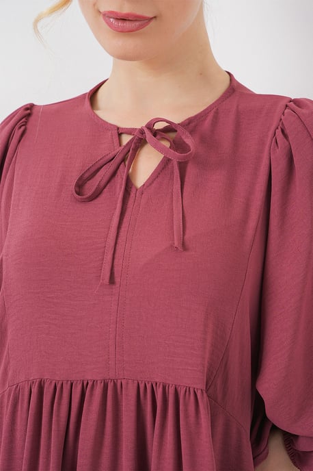 Gemustertes Maxikleid mit Schleife - Image 5