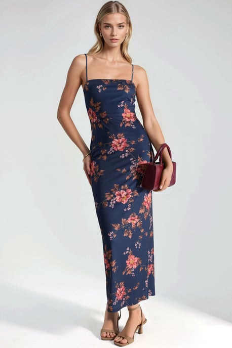 Floral Maxi-Kleid mit Schlitz - Image 1