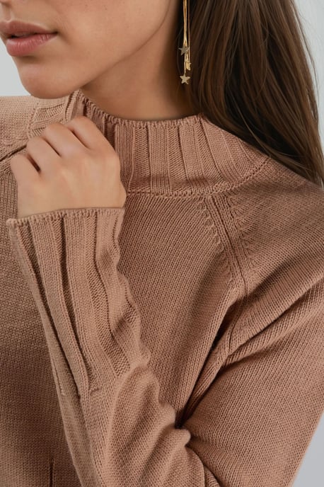 Halb-Turtleneck Midi Strickkleid - Image 5