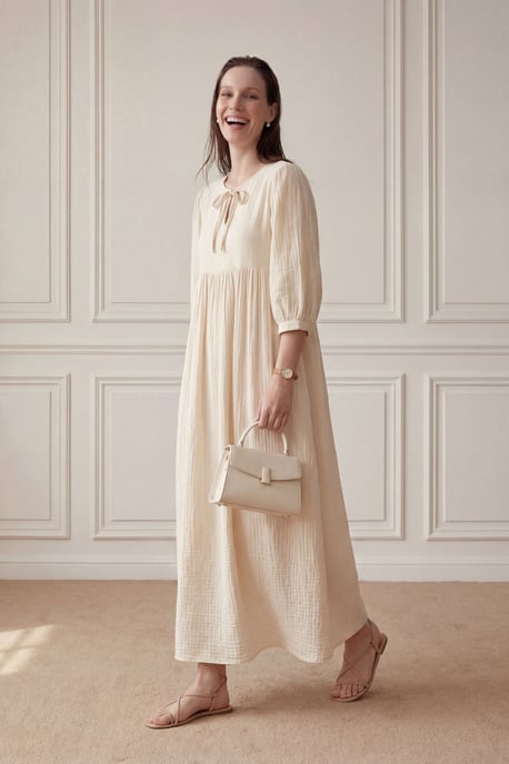 Maxikleid mit gebundenem Detail und lässiger Passform - Image 3