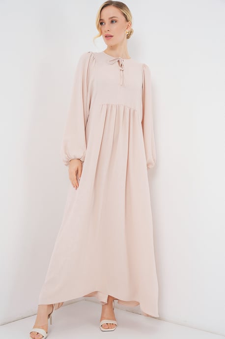 Strukturierter Maxikleid mit Schleife - Image 2