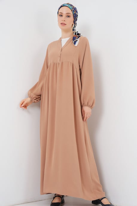 V-Ausschnitt Knopf Maxi-Kleid - Image 3