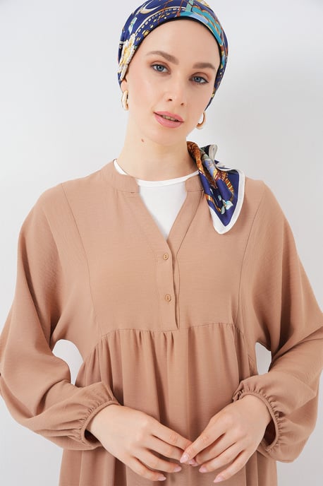 V-Ausschnitt Knopf Maxi-Kleid - Image 4