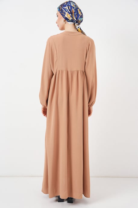 V-Ausschnitt Knopf Maxi-Kleid - Image 6