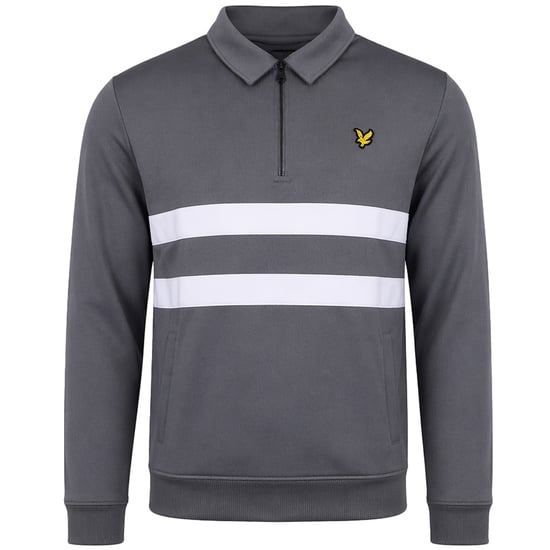 Lyle & Scott Wide Stripe Mens Grey Sweater - Image 1
