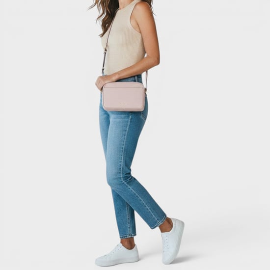 Michael Kors Geprägte Leder Kamera Crossbody Tasche - Rose - Image 2