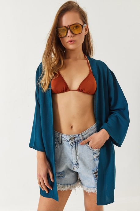 Viskose-Leinen-Mischung-Kimono - Image 1