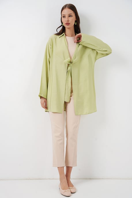 Kimono mit gebundenem Detail und langen Ärmeln - Image 2