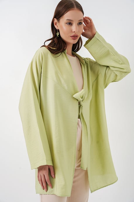 Kimono mit gebundenem Detail und langen Ärmeln - Image 4