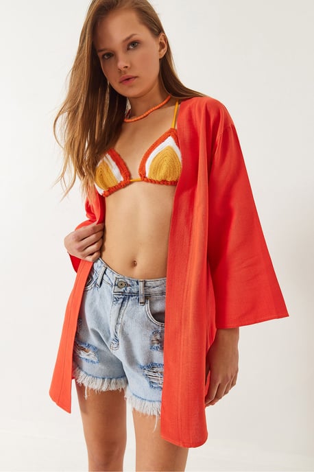 Viskose-Leinen-Mischung-Kimono - Image 1