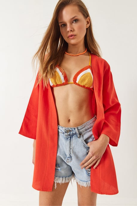 Viskose-Leinen-Mischung-Kimono - Image 4