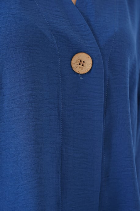 V-Ausschnitt Kimono mit drei Viertel-Ärmeln und Knopf - Image 5