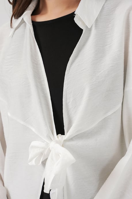 Kimono mit Schleifendetail und langen Ärmeln - Image 4