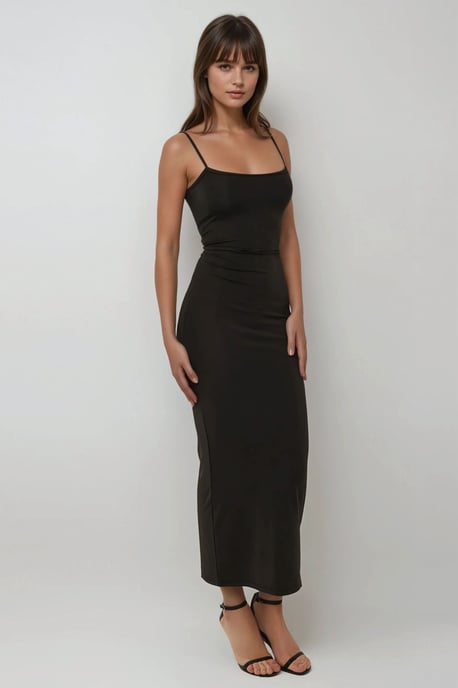Hiccup Maxikleid mit quadratischem Ausschnitt, figurbetont - Schwarz - Image 5