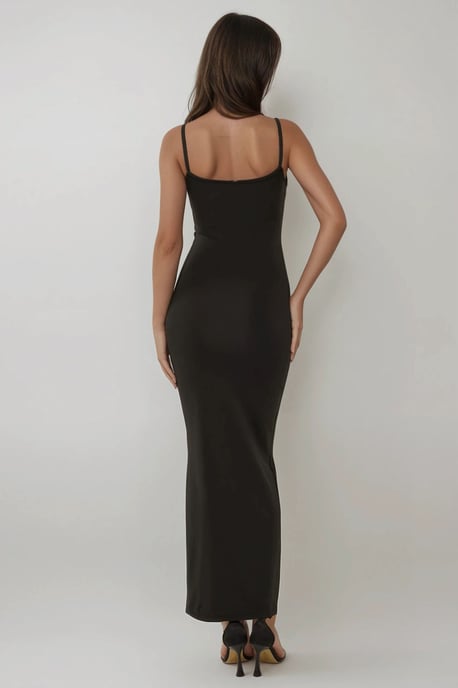 Hiccup Maxikleid mit quadratischem Ausschnitt, figurbetont - Schwarz - Image 6