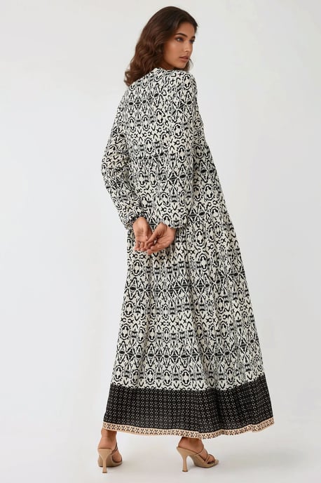 Bedrucktes Maxikleid mit Hemdkragen - Image 5