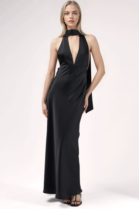 V-Ausschnitt Bodycon Maxikleid - Image 1