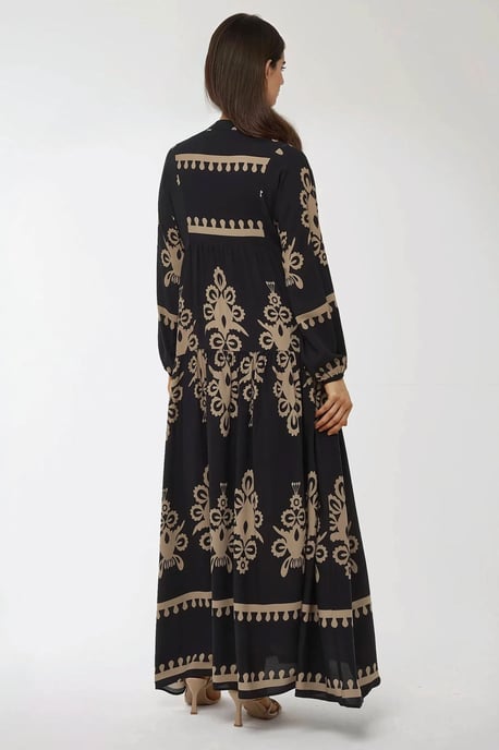 Bedrucktes Langarm-Viskose-Maxikleid - Image 3
