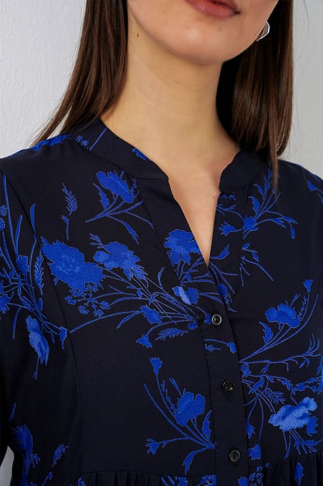 Gemustertes V-Ausschnitt Maxikleid - Image 5