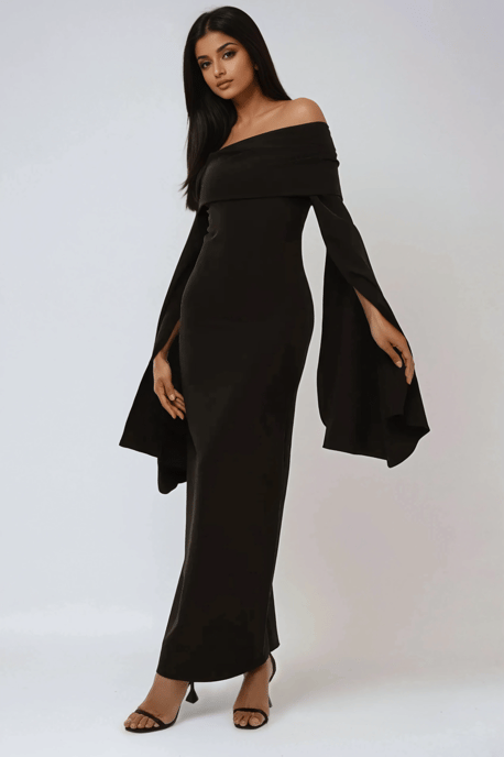 Exklusive Maßgeschneiderte Off-Shoulder Bodycon Maxikleid mit Schlitz - Image 1