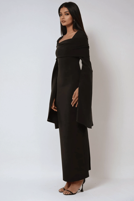 Exklusive Maßgeschneiderte Off-Shoulder Bodycon Maxikleid mit Schlitz - Image 4