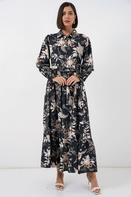 Maxi-Hemdkleid mit Paisleymuster und Gürtel - Image 3