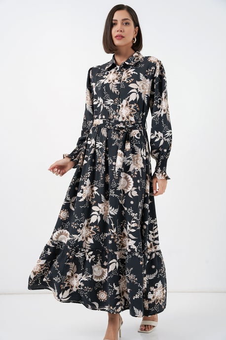 Maxi-Hemdkleid mit Paisleymuster und Gürtel - Image 4