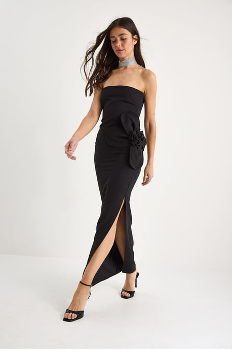 Trägerloses Blumenkleid Maxi mit Schleifendetail - Image 2