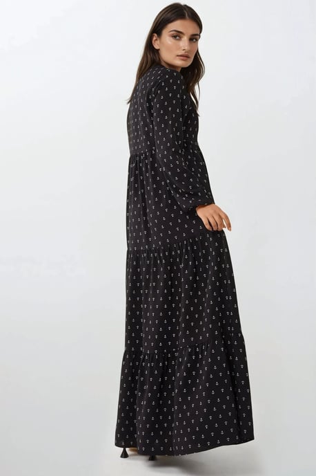 Bedrucktes Langarm-Viskose-Maxi-Kleid - Image 6
