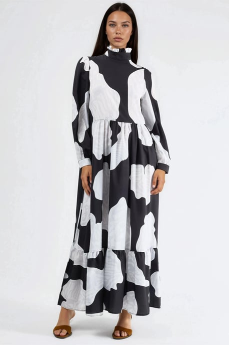 Maxikleid mit Bindungsdetail und halbem Turtleneck - Image 5