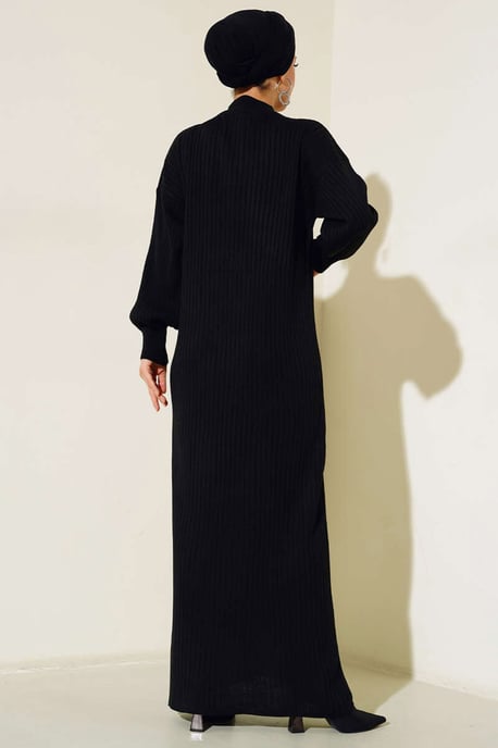 Maxi Rollkragen Rippstrickkleid - Image 4