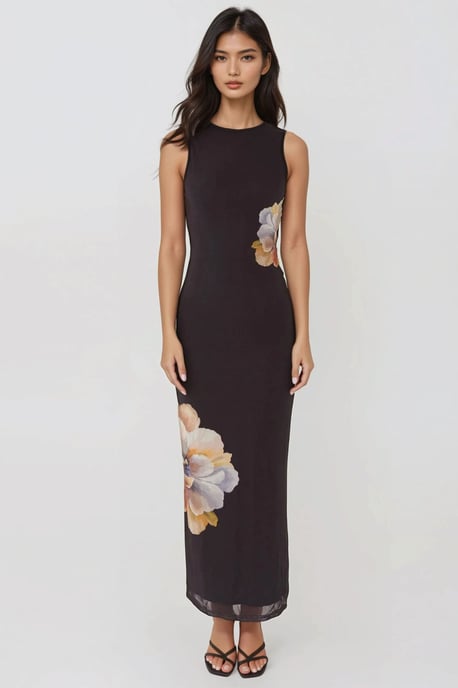 Blumen-Minikleid mit Rundhalsausschnitt - Image 3