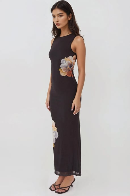 Blumen-Minikleid mit Rundhalsausschnitt - Image 4