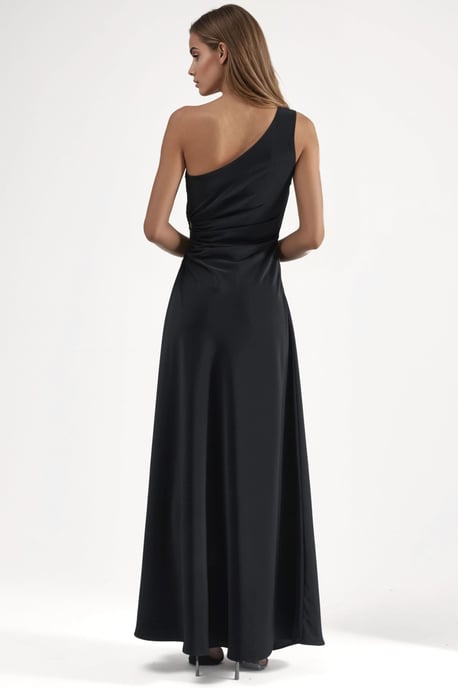 Asymmetrisches Kragen Cut-Out Maxi-Kleid - Image 4