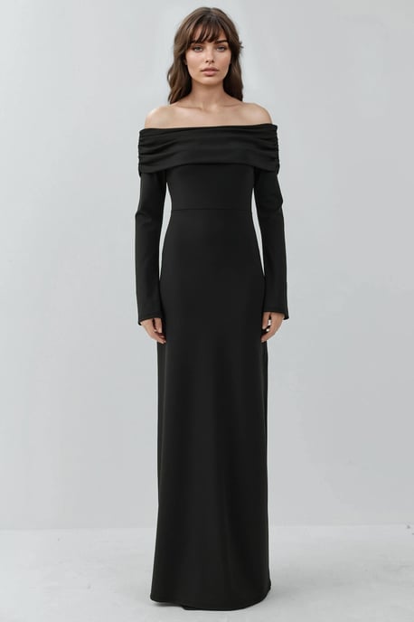Schulterfreies Maxikleid mit Schlitz - Image 6