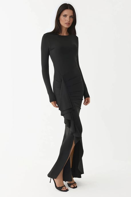 Maxikleid mit Rüschenteil und langen Ärmeln - Image 5