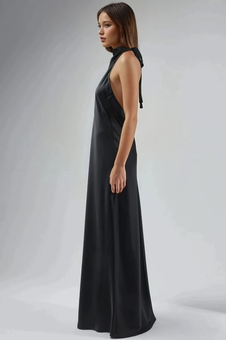Halter-Neck Satin Maxikleid - Image 4