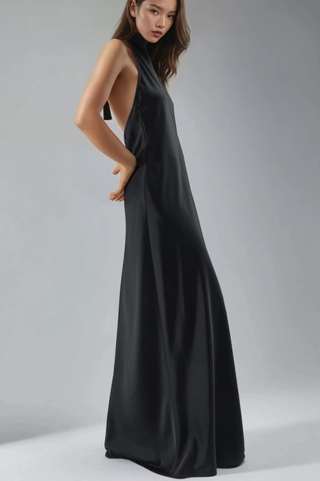 Halter-Neck Satin Maxikleid - Image 5
