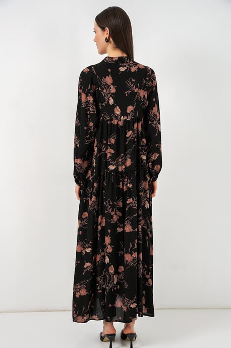 Gemustertes V-Ausschnitt Maxikleid - Image 6