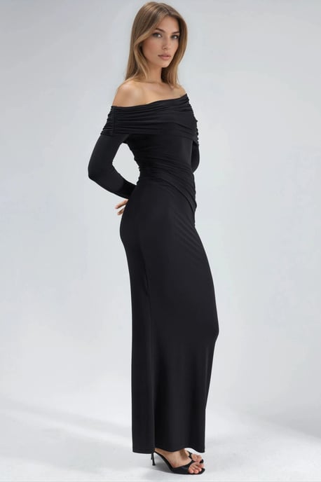 Asymmetrisches Bodycon-Maxi-Kleid mit Schlitz - Image 4