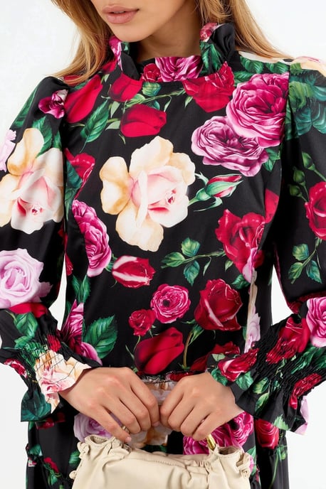 Blumenkleid mit Rundhalsausschnitt Maxi - Image 4