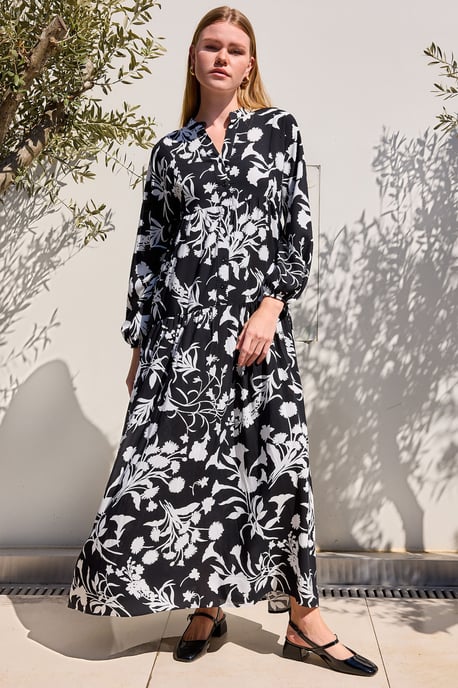 Bedrucktes V-Ausschnitt Maxikleid - Image 2
