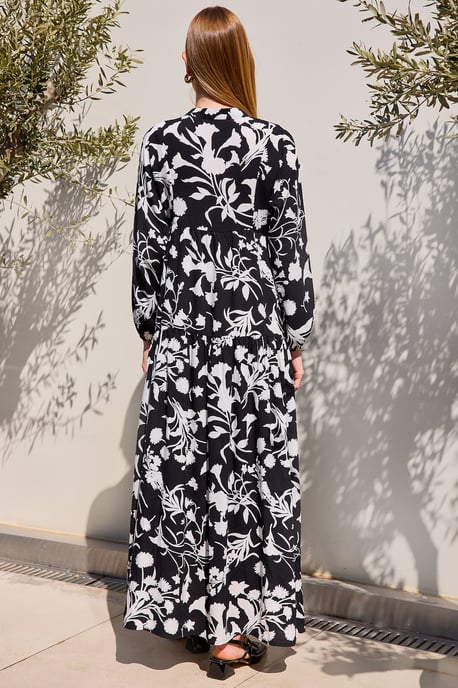 Bedrucktes V-Ausschnitt Maxikleid - Image 6
