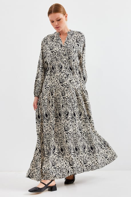 Bedrucktes V-Ausschnitt Maxikleid - Image 1