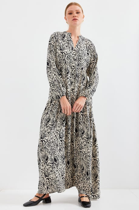 Bedrucktes V-Ausschnitt Maxikleid - Image 2
