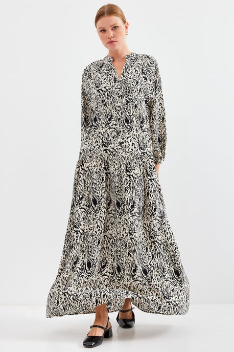 Bedrucktes V-Ausschnitt Maxikleid - Image 3
