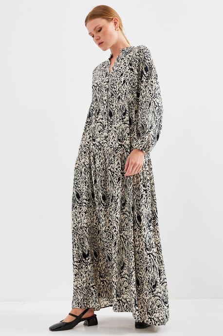 Bedrucktes V-Ausschnitt Maxikleid - Image 4