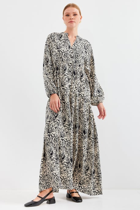 Bedrucktes V-Ausschnitt Maxikleid - Image 5