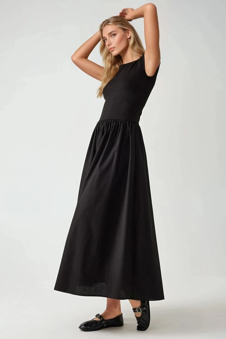 Boote-Ausschnitt A-Form Fit Maxikleid - Image 5