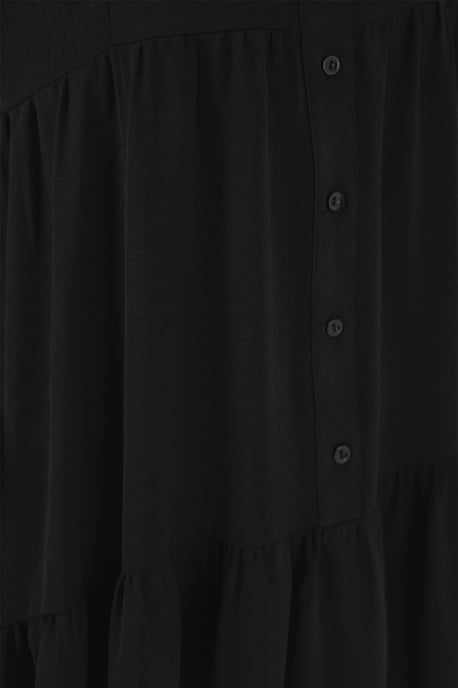 V-Ausschnitt Knopfverschluss Lässiges Maxikleid - Image 5